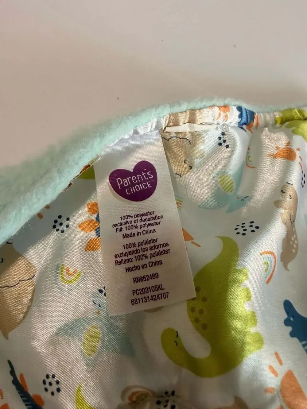 Parent's Choice Triceratops Dinosaur Baby Security Blanket Lovey